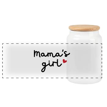 Mamas Mädchen - Panorama Keksdose mit Holzdeckel - Weiß - Vorne