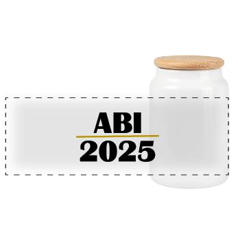 ABI 2025 - Panorama Keksdose mit Holzdeckel - Weiß - Vorne