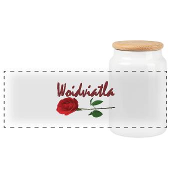 Waldviertler Rose - Panorama Keksdose mit Holzdeckel - Weiß - Vorne
