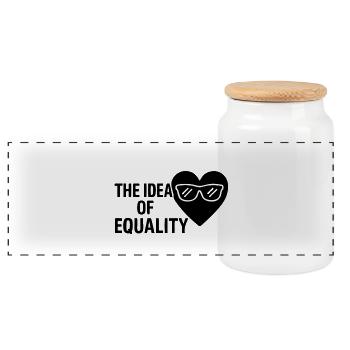 Aimez l’idée d’égalité - Boîte à biscuits avec couvercle en bois - blanc - Devant