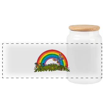 Schmetterling - Panorama Keksdose mit Holzdeckel - Weiß - Vorne