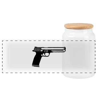 gun - Panorama Keksdose mit Holzdeckel - Weiß - Vorne
