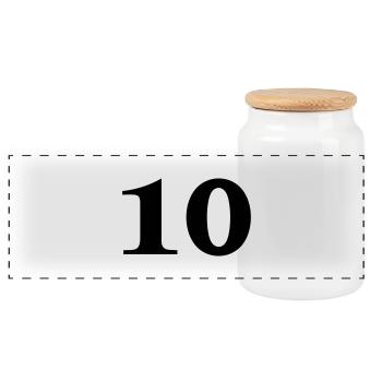 Nombre 10 - Boîte à biscuits avec couvercle en bois - blanc - Devant