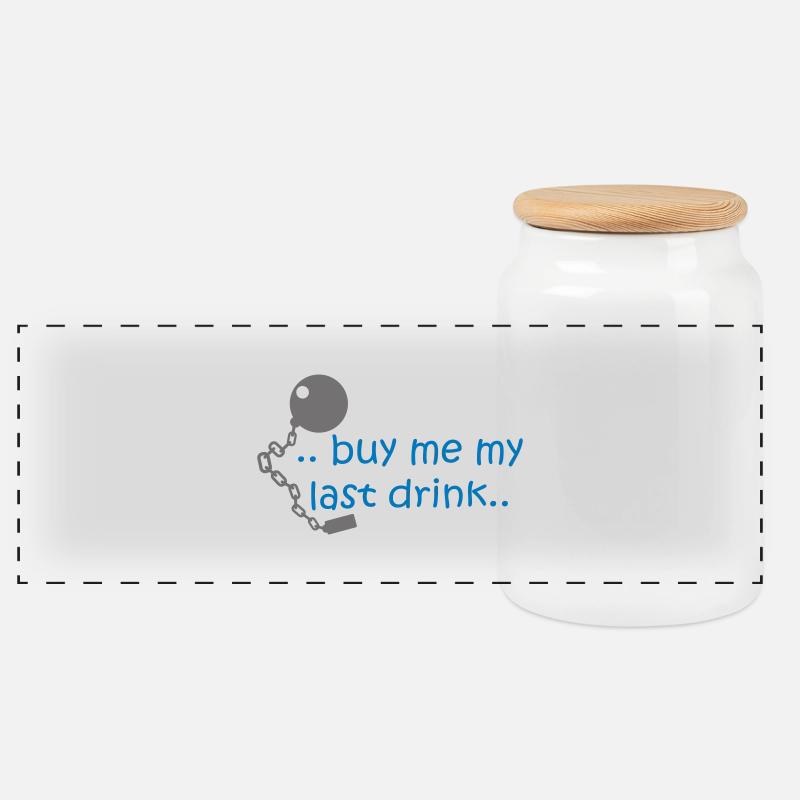 Kaufe mir meine letzten Drink .. - Panorama Keksdose mit Holzdeckel - Weiß