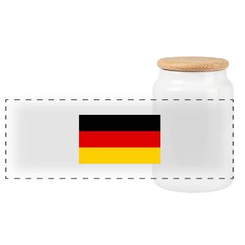 deutschland - Panoramic Cookie Jar with Wooden Lid - white - Front