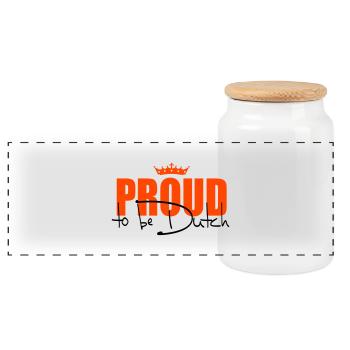 Proud to be Dutch - Panorama Keksdose mit Holzdeckel - Weiß - Vorne