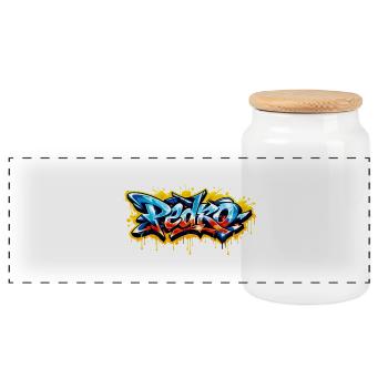 PEDRO GRAFFITI NAME FOR PERFECT GIFT PRINTABLE  - Boîte à biscuits avec couvercle en bois - blanc - Devant