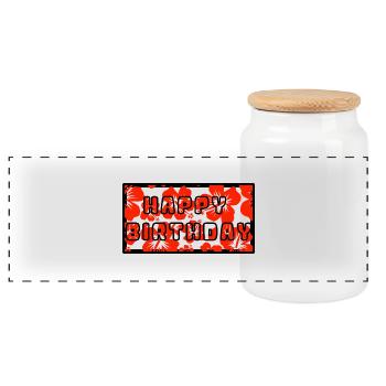 20. 20 ANS. 20e ANNIVERSAIRE. ANNIVERSAIRE 20 ANS. - Boîte à biscuits avec couvercle en bois - blanc - Devant