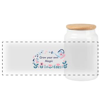 MAGIC GARDEN without background - Panoramic Cookie Jar with Wooden Lid - white - Front