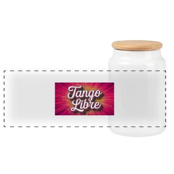 Tango Libre - Panoramic Cookie Jar with Wooden Lid - white - Front