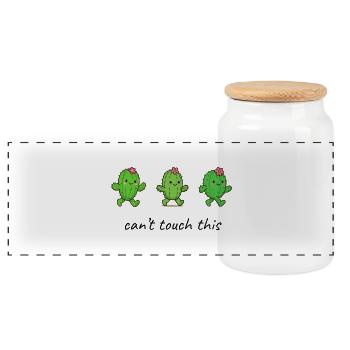 Magie de la Danse du Tricactus - Boîte à biscuits avec couvercle en bois - blanc - Devant