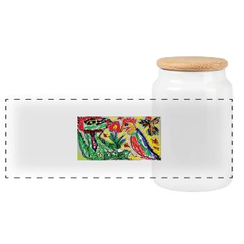Wild Romance - Panoramic Cookie Jar with Wooden Lid - white - Front