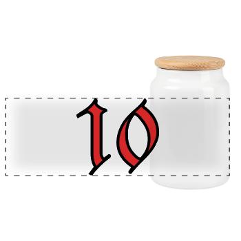 10. 10 YEARS. 10th ANNIVERSARY. 10 YEAR ANNIVERSARY. - Panoramic Cookie Jar with Wooden Lid - white - Front