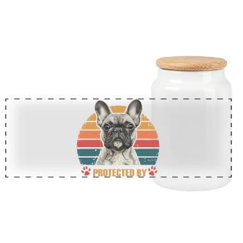 My Best Friend, Personalized Dog Name - Panoramic Cookie Jar with Wooden Lid - white - Front