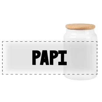 PAPA. FÊTE DES PÈRES. BONNE FÊTE PAPA. BONNE FÊTE. - Boîte à biscuits avec couvercle en bois - blanc - Devant