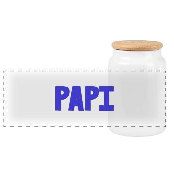 PAPOU. PAPA. FÊTE DES PÈRES. BONNE FÊTE PAPA. PAPI - Boîte à biscuits avec couvercle en bois - blanc - Devant