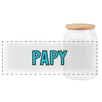PAPY. FÊTE DES PÈRES. BONNE FÊTE PAPY. JE T'AIME. - Boîte à biscuits avec couvercle en bois - blanc - Devant