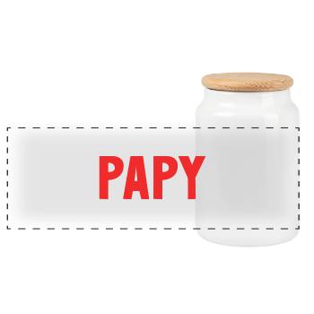 PAPY. FÊTE DES PÈRES. BONNE FÊTE PAPY. JE T'AIME. - Boîte à biscuits avec couvercle en bois - blanc - Devant
