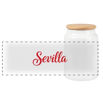 Écriture Séville Pinceau Rouge - Boîte à biscuits avec couvercle en bois - blanc - Devant