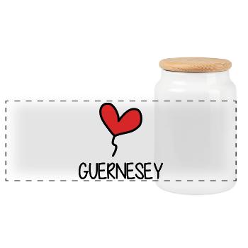 GUERNESEY - Boîte à biscuits avec couvercle en bois - blanc - Devant