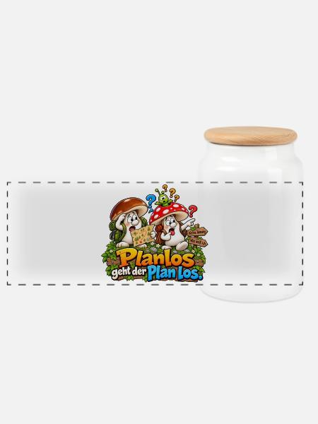 1000207280 - Panorama Keksdose mit Holzdeckel - Weiß