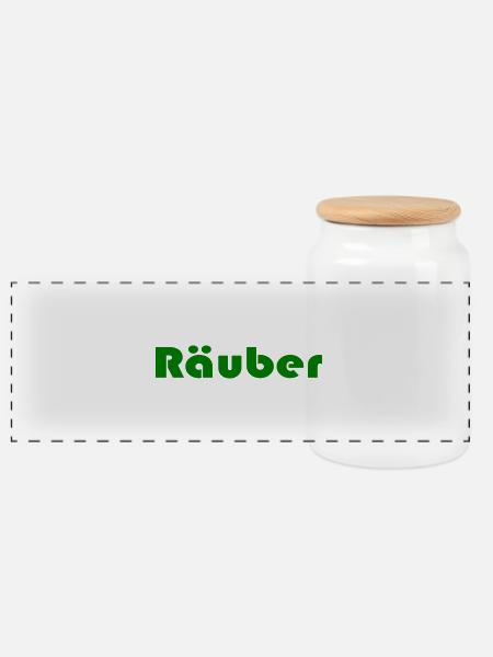 Räuber - Panorama Keksdose mit Holzdeckel - Weiß