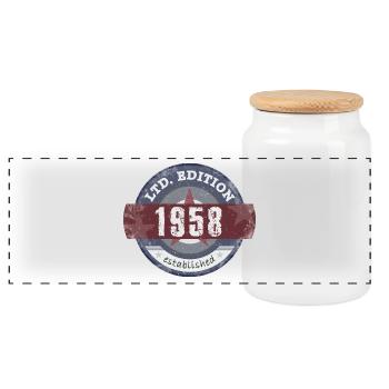 LtdEdition 1958 - Panorama Keksdose mit Holzdeckel - Weiß - Vorne