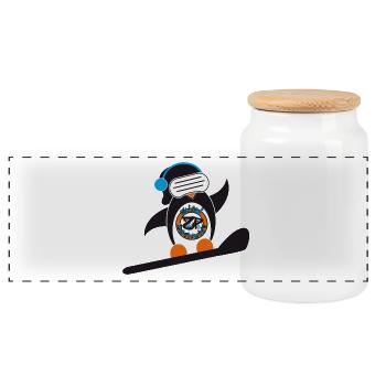 SnowPi Boy - Boîte à biscuits avec couvercle en bois - blanc - Devant
