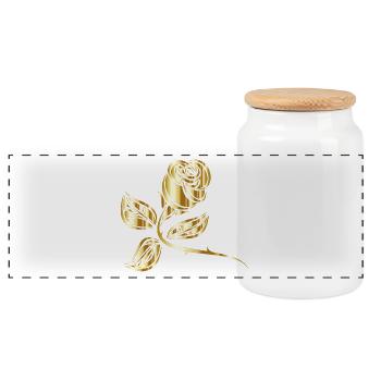 Goldene Rose - Boîte à biscuits avec couvercle en bois - blanc - Devant
