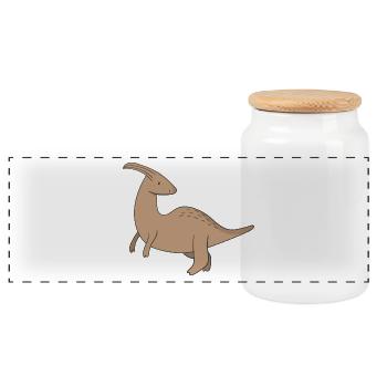 Dinosaurier Comic Fantasie Geschenk Fossil Kawaii - Panorama Keksdose mit Holzdeckel - Weiß - Vorne