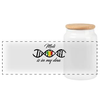 love my dns dna land country Mali - Panorama Keksdose mit Holzdeckel - Weiß - Vorne