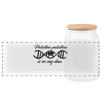 love my dns dna land country Palestine palestina - Panorama Keksdose mit Holzdeckel - Weiß - Vorne