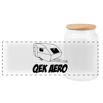 QEK Aero - Panorama Keksdose mit Holzdeckel - Weiß - Vorne