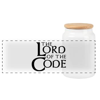 Der Herr des Codes - Panorama Keksdose mit Holzdeckel - Weiß - Vorne