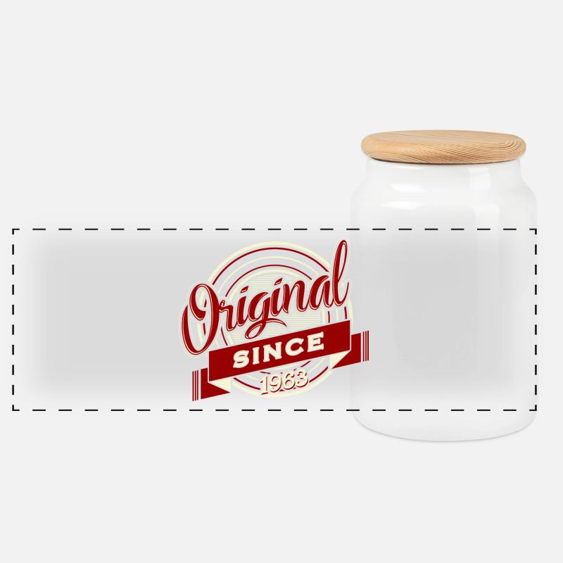 Geburtstag Shirt · Geburtstag · Original 1963 - Panorama Keksdose mit Holzdeckel - Weiß