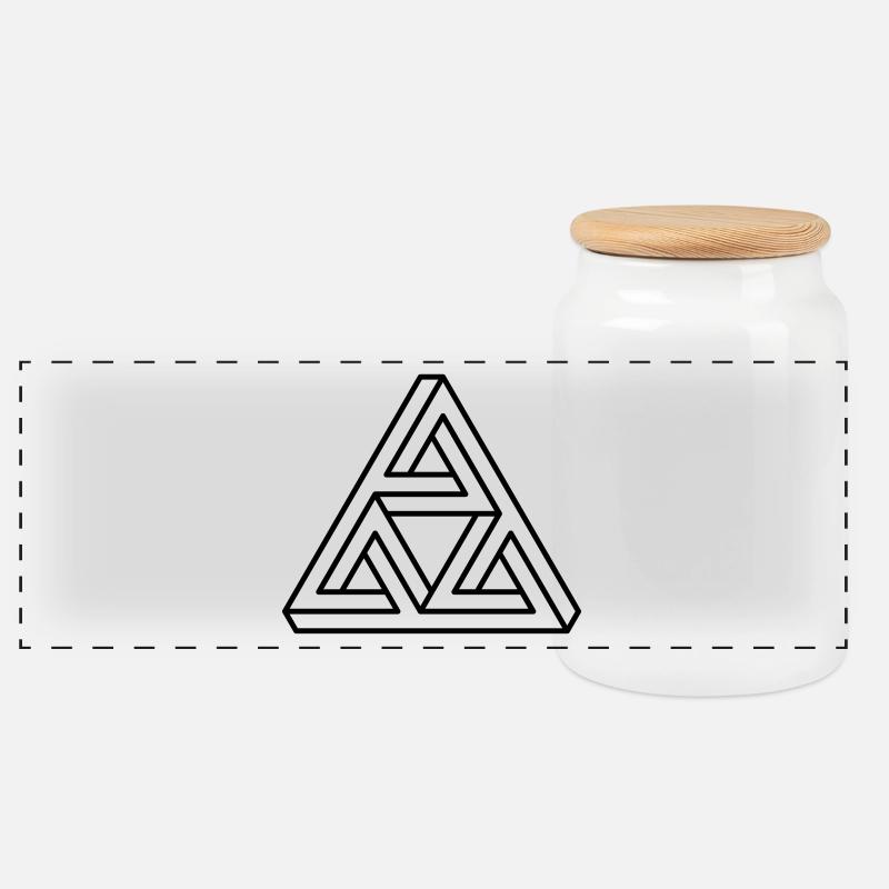 unmögliche Figur Escher Dreieck Geometrie Hipster - Panorama Keksdose mit Holzdeckel - Weiß