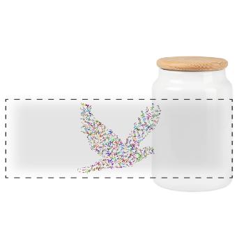 colombe de la paix - Boîte à biscuits avec couvercle en bois - blanc - Devant