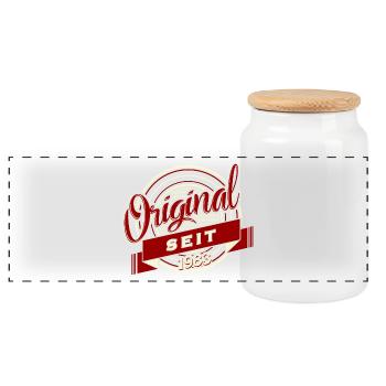 Geburtstag Shirt · Geburtstag · Original 1983 - Panorama Keksdose mit Holzdeckel - Weiß - Vorne