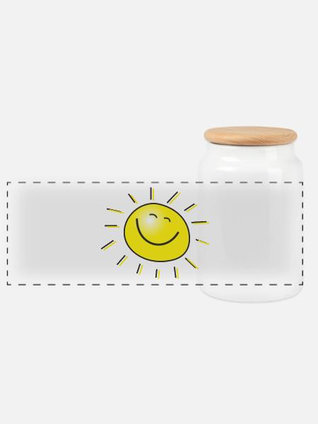 regenbogen sonne wolken wetter rainbow sun cloud50 - Panorama Keksdose mit Holzdeckel - Weiß