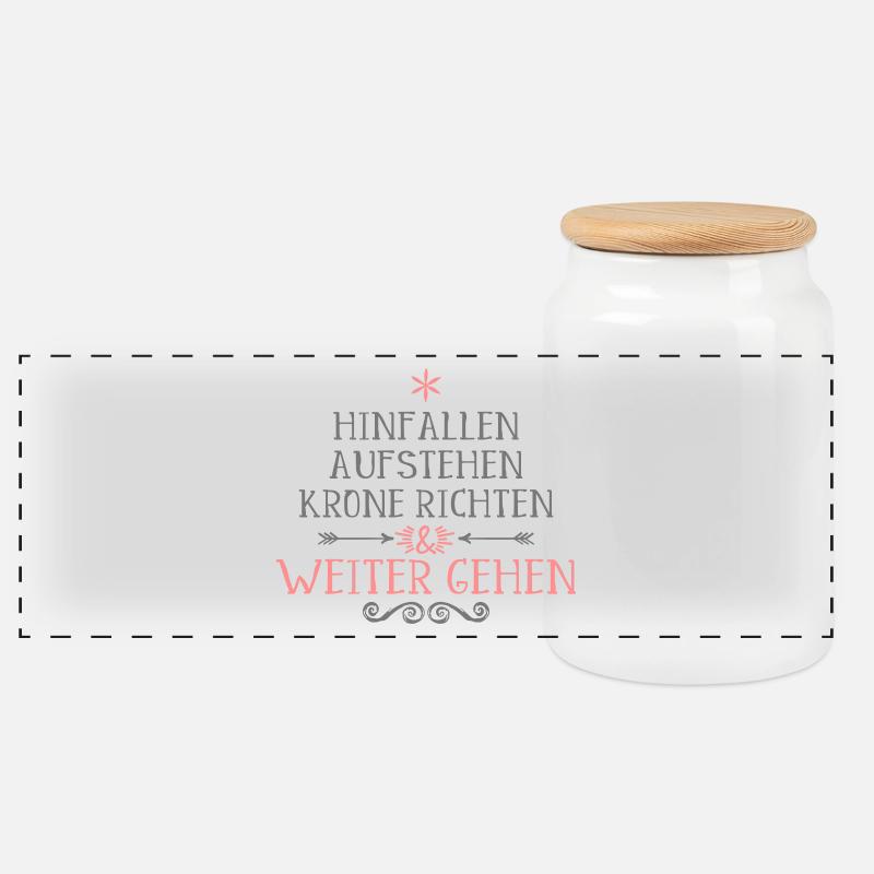 lustige Sprüche - Panorama Keksdose mit Holzdeckel - Weiß