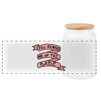 You Remind Me Of The Babe - Panoramic Cookie Jar with Wooden Lid - white - Front