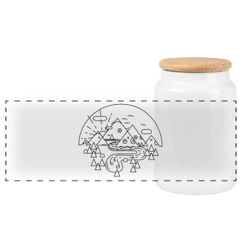 Evil Mountains - Panoramic Cookie Jar with Wooden Lid - white - Front