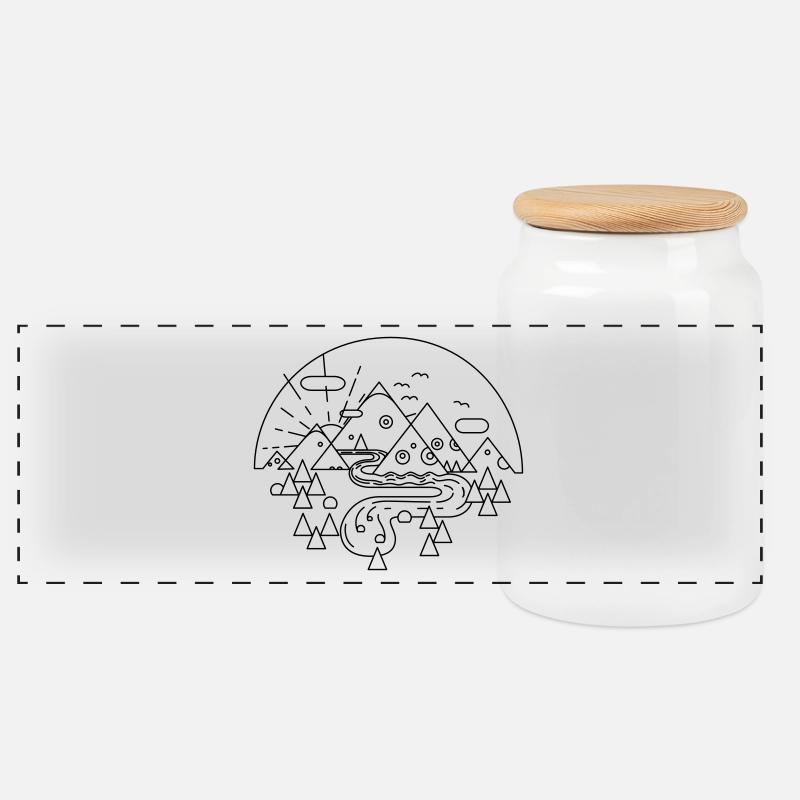 Evil Mountains - Panorama Keksdose mit Holzdeckel - Weiß
