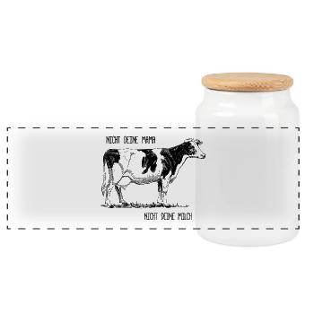 Nicht Deine Mama - Nicht Deine Milch - Panorama Keksdose mit Holzdeckel - Weiß - Vorne