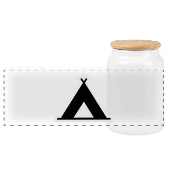 Camping amour - Boîte à biscuits avec couvercle en bois - blanc - Devant