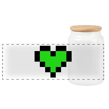 Coeur vert - Boîte à biscuits avec couvercle en bois - blanc - Devant
