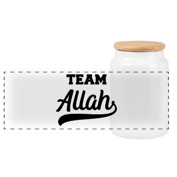 Team Allah cool gift for believing Muslims - Panoramic Cookie Jar with Wooden Lid - white - Front