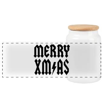 Noël - Boîte à biscuits avec couvercle en bois - blanc - Devant