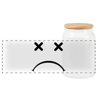 Sad (triste) Smiley - After Party - Boîte à biscuits avec couvercle en bois - blanc - Devant