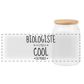 biologie / biologiste / sciences / nature - Boîte à biscuits avec couvercle en bois - blanc - Devant
